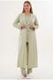 Women's Green Special Design Lace Detailed Maternity Pajama Set with Dressing Gown 3-Piece Set - 2
