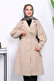 Mink Balloon Sleeve Waist Belted Cashmere Coat - 3