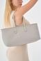Women's Long Tote Bag Gray Braided - 3