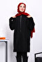 Black Zippered Wool Cashmere Coat - 3