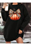 Halloween Patterned Winter Sweatshirt Dress
