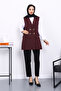 Plum Buttoned Pocket Vest - 2