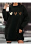 Kalp Printed Tunic Sweatshirt Dress Women