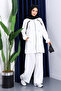 Ecru Zippered Tunic and Trousers Modal Set - 2