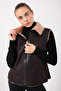 Women's Black Fur Leather Vest - Genuine Lambskin Women's Vest