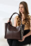 Brown Leopard Scarf Detailed Women's Shoulder Bag |   Large Size Shoulder Bag Suitable for Daily Use
