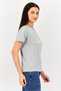 Women Crew Neck Short Sleeve Brand Logo T-Shirt, Heather Grey - 3