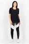 Women Sportswear Fit Short Sleeves Running Tops, Black - 2