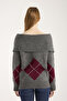 Baklava Pattern Madonna Collar Women's Knitwear Sweater - 5