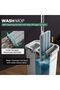 Flat Mop and Bucket with Spinner, with 3 Washable Microfiber Wipes - Wet & Dry Use, Floor - 2