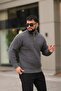 Zippered Mock Neck Comfortable Fit Knit Sweater