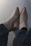 Masculine Women's Heeled Boots Pointed Toe Zippered Thick Heel - 4