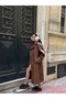 Women's Long Leather Trench Coat - 6