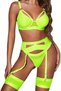 Women Lingerie Sets with Garter Belt 4 Pieces Lace Teddy Babydoll Bodysuit MG06