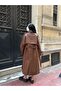 Women's Long Leather Trench Coat - 7