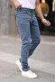 Blue Men's Regular Pipe Leg L Stretch Fabric Rodri̇gez Denim Fabric Washed Trousers - 2