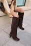 Roksana Women's Brown Genuine Leather Suede Boots - 4