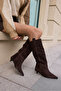 Marceli̇ Women's Brown Real Suede Unlined Boots - 3