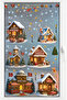Winter City New Year Sticker Set – Indoor Bazaar, Bagel House, Tea Garden Patterned Glass Decor Stickers