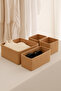 Set of 4 Jute Drawer Organizer Closet Laundry Organizer Children's Room Folding Storage Box Organizer - 4