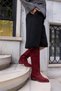 Castro Women's Burgundy Genuine Leather Suede Western Boots - 5