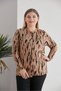 Elegant Classic Front Button Shirt Look Viscose Relaxed Fit Plus Size Blouse - 2