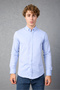 Blue-White Striped Cotton Lycra Slim Fit Men's Shirt - 2