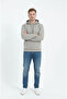 Stone Color Men's Side Pocket Hooded Sweatshirt 3 Thread [Soft Puff Fabric] - 4