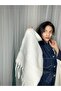 Pasta-Style Tassel Thick White Winter Wool Scarf & Shawl - 8