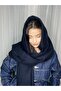 Pasta-Style Fringed Thick Winter Navy Blue Wool Scarf & Shawl - 7