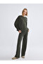 Khaki Crew Neck Oversize Women's Sweatshirt - 2