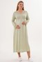 Women's Green Shawl Collar Lace Long Sleeve Special Design Maternity Pregnant Dressing Gown Nightgown Pajama Set - 7