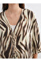 Brown Leopard Patterned Oversized Women's Kimono - 3