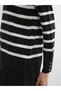 Alita City Lcw Grace Black Oval Neckline Striped Women's Knitwear Sweater - 3