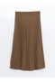 Lcw Women's Straight Pleated Skirt with Zippered Waist - 5