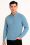 Men's Half-Zip Knit Sweater – Thessaloniki Knit, Stand-Up Collar, Cotton Woven, Regular Fit - 2