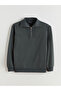 Plus New Season Zippered Stand Collar Men's Thick Sweatshirt - 5