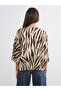 Brown Leopard Patterned Oversized Women's Kimono - 4