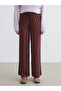 Wide Leg Women's Trousers with Elastic Waist - 2