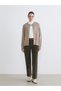 Alita City Lcwaikiki Classic Brown Knitwear Plain Women's Cardigan with a Difference - 2