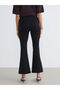 Black Extra Slim Fit Flared Women's Pants - 4