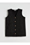 Lcw Grace Black V-Neck Shiny Women's Vest - 5