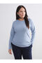 Two Mt Shop Quality Lcw Everyday Blue Ribbed Plain Tight & Slim Long Sleeve Women's Bodysuit - 2