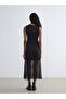 Özmarka New Season Crew Neck Lace Dress - 4