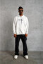 Oversized Üç İplik Ş Fleece-Lined K Hooded Sweatshirt – White “Other Lives” Printed on Front and Back - 4