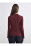 Two Mt Shop Quality Lcw Modest Burgundy Camisole Plain Super Skinny & Extra Slim Long Sleeve Women's Bodysuit - 6