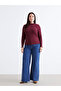 Two Mt Shop Quality Lcw Modest Burgundy Camisole Plain Super Skinny & Extra Slim Long Sleeve Women's Bodysuit - 4