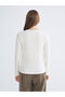 Lcwaikiki Basic Ecru Crew Neck Textured Women's Cardigan - 4