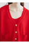 Red V-Neck Oversized Women's Knitwear Cardigan - 3