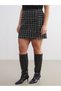 Alita City Lcw Vision Black Tweed Plaid Mini Women's Skirt with a Difference - 6